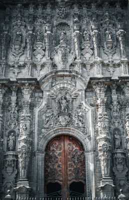 Travel and Architecture - Mexico City CDMX Church Door Zocalo